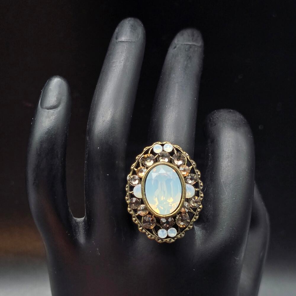 Anne Koplik Designs Faux Opal Ring Size 7 Costume Jewelry